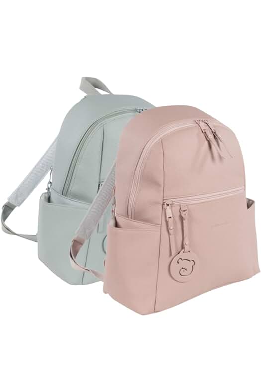 Mochila Yummi Rosa: Amplia bolsa pañalera cómoda y versátil para colgar del cochecito o llevar a la espalda.