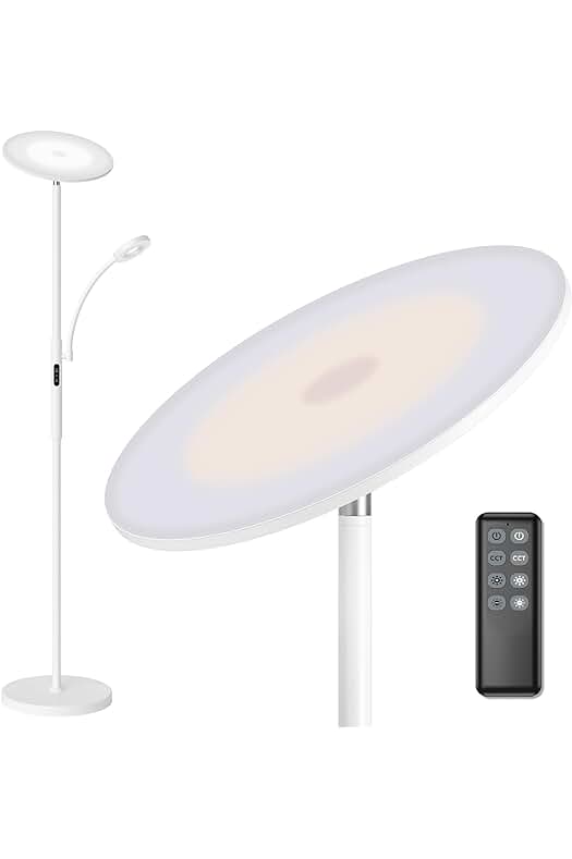 Moderna lámpara de pie regulable con control remoto y múltiples temperaturas de color
