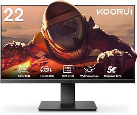 Monitor de 22 FHD de alta calidad con frecuencia de actualización de 75 Hz.