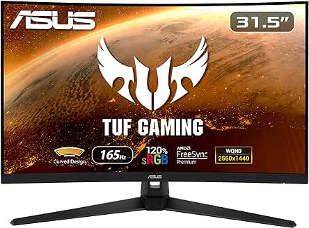 Monitor gaming curvo ASUS TUF VG32VQ1BR - Experiencia inmersiva y rendimiento excepcional en juegos.