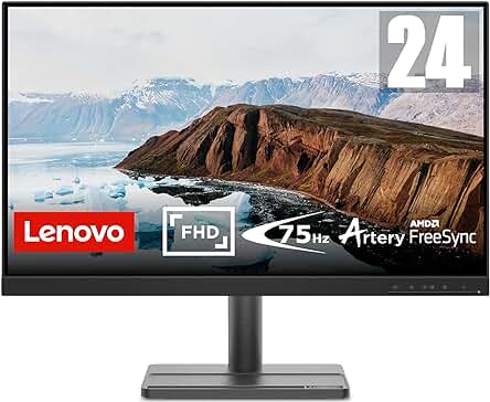 Monitor Gaming Lenovo L24e-30 de 23.8 FullHD con FreeSync y ajuste de inclinación - Negro