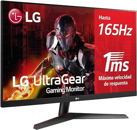 Monitor Gaming LG 32GN600-B UltraGear - 32 pulgadas, 165Hz, FreeSync Premium, Color Negro