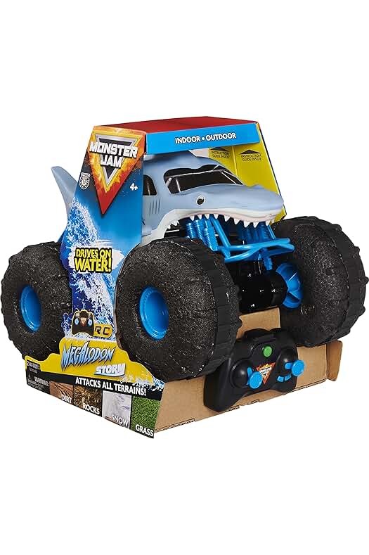 Monster Jam - Megalodon RC Coche - Juguetes Niños 4+ - Hasta 76m de alcance