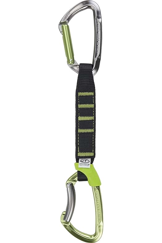 Mosquetón para escalada Climbing Technology Lime, resistente y duradero, color verde/gris, tamaño 17 cm.