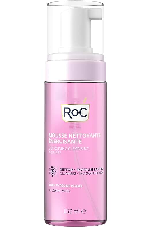 Mousse de Limpieza Energizante RoC - Limpiador Facial Revitalizante para Todo Tipo de Piel - 150 ml.