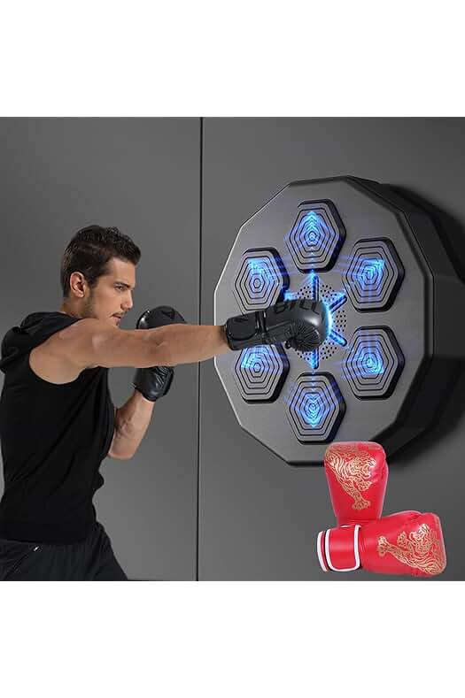 Máquina de Boxeo Inteligente con Música y Guantes Bluetooth para un Entrenamiento Divertido.