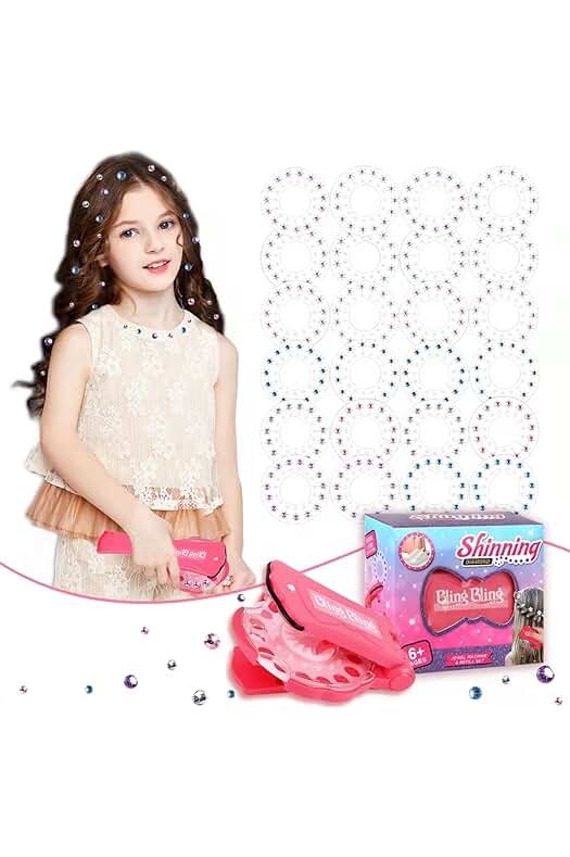 Máquina de Brillo para el Cabello con Diamantes, Kit de Decoración Brillante para el Cabello