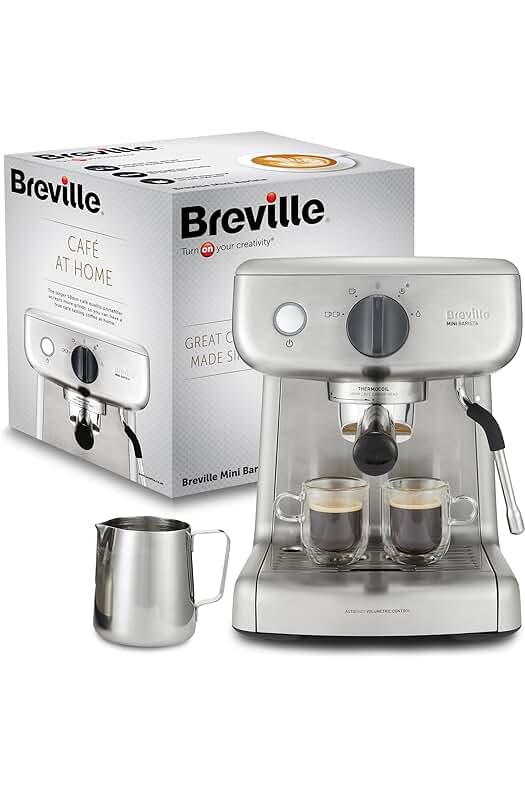 Máquina de café expreso Breville Mini VCF125X: disfruta de un café perfecto en casa.