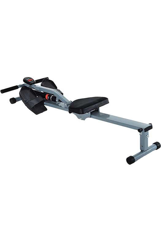 Máquina de Remo Plegable HOMCOM: Fitness en Casa con Resistencia Ajustable y Monitor LCD Digital.