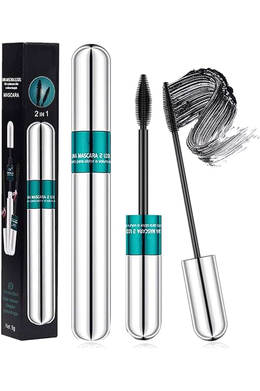 Máscara de pestañas 4D resistente al agua para un maquillaje duradero y pestañas naturales.