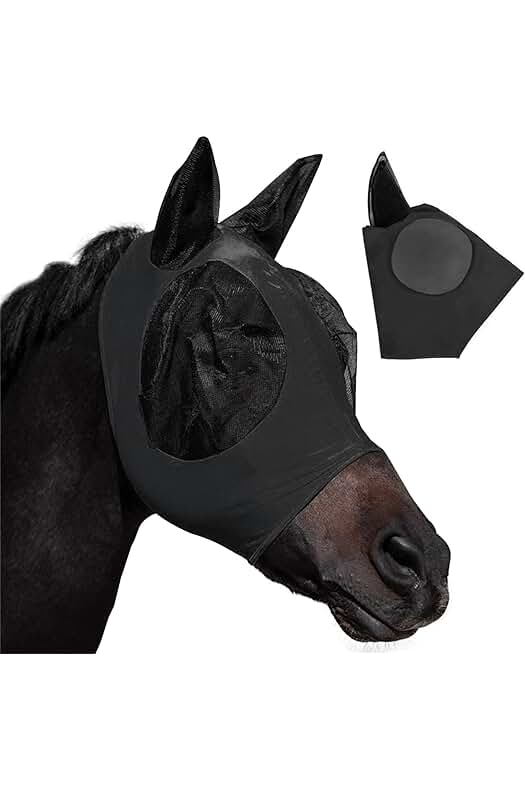 Máscara protectora para caballos: protección completa contra moscas y otros insectos.