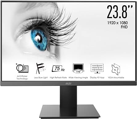MSI PRO MP241X - Monitor Profesional Full HD de 23.8 - Calidad y rendimiento excepcionales