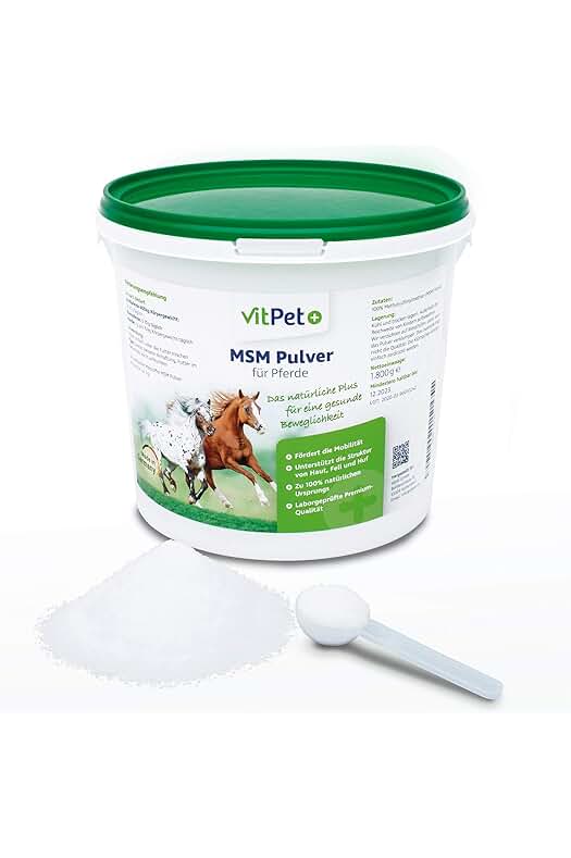 MSM para caballos: Suplemento premium en polvo para mejorar la salud y rendimiento de los caballos.