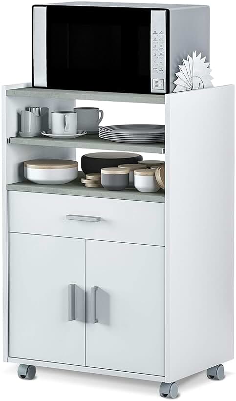 Mueble Auxiliar de Cocina con Ruedas: Organizador Práctico para tu Cocina con Espacio de Almacenamiento
