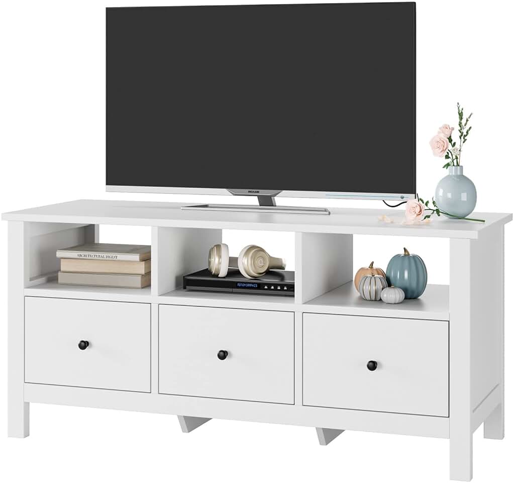 Mueble TV Salón: Diseño nórdico con 3 cajones para televisores, moderno y elegante.