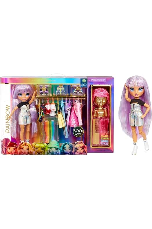 Muñeca Fashion Studio Rainbow High con 2 Pelucas Brillantes, CREA más de 300 Looks Exclusivos.