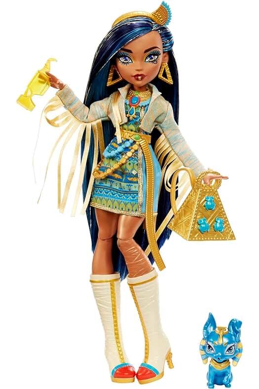 Muñeca Monster High Cleo de Nile: Juguetes de moda para niñas de 4 años en adelante.
