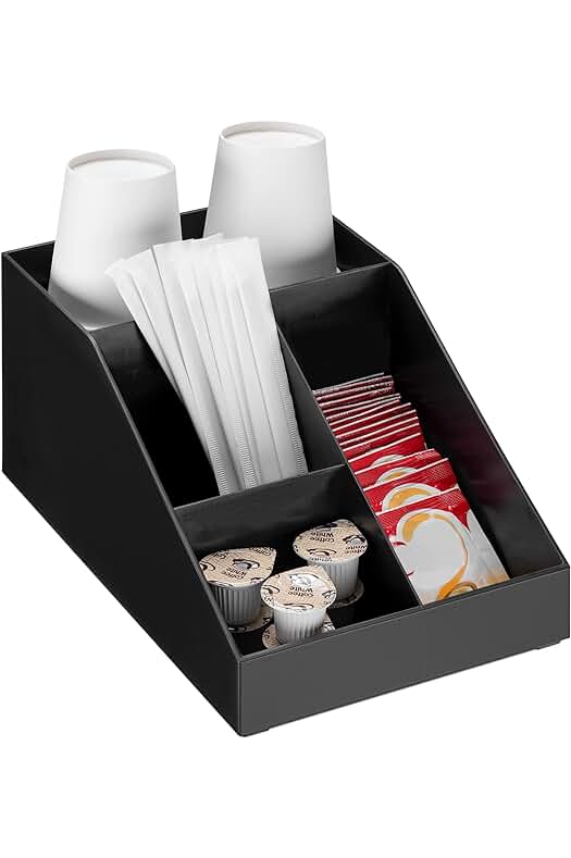 Navaris Caja Organizadora de Café y Té - Bandeja para Accesorios de Cafetera - Negro