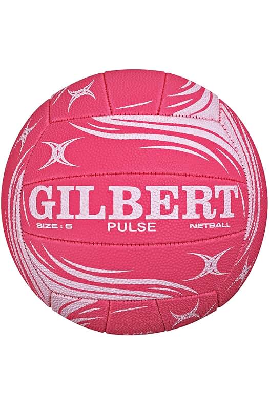 Netball Gilbert Pulse - Talla 5, rosa y blanco.