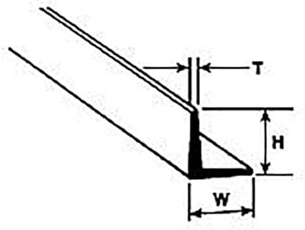 Ángulo de construcción de plástico Plastruct AFS-4 de 1/8 pulgada - Suministros duraderos para construcción.