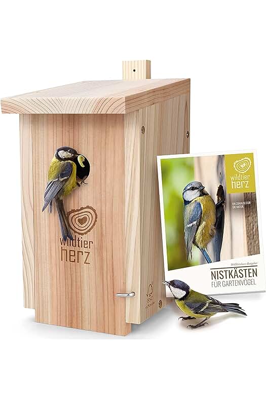 Nido para pájaros resistentes a la intemperie con orificio de entrada de 32 mm.
