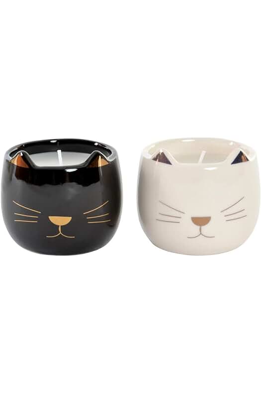 Nueva Decoración para el Hogar: Juego de 2 Adorables Velas Decorativas con Forma de Gato
