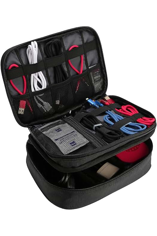 Nueva Titulo: Bolsa de Almacenamiento Electrónico Portátil - Organizador Universal para Viajes y Cables