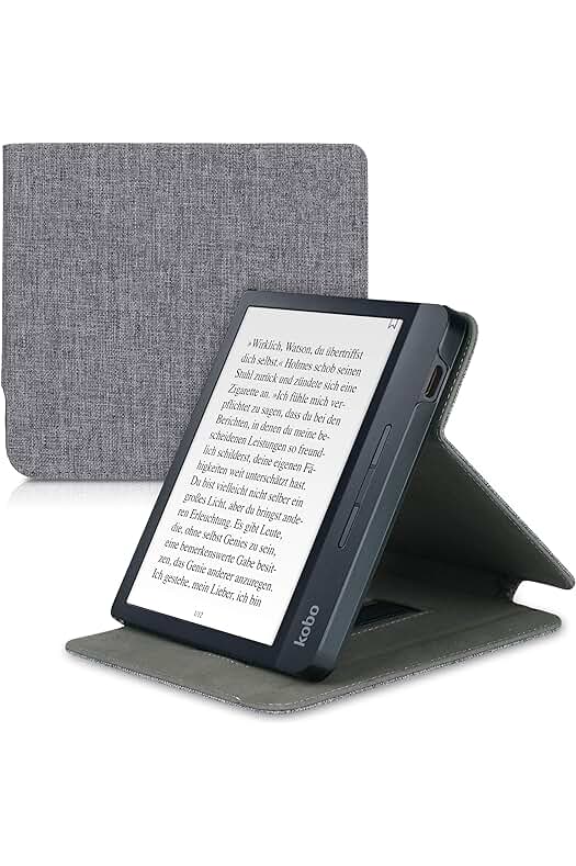 Nueva título: Funda de Tela Gris para e-Reader Kobo Libra H2O - Protección Elegante y Duradera
