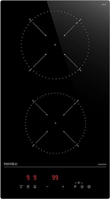 Nueva título: Placa de inducción empotrable Hermitlux 2 fuegos: potencia, control táctil y seguridad +