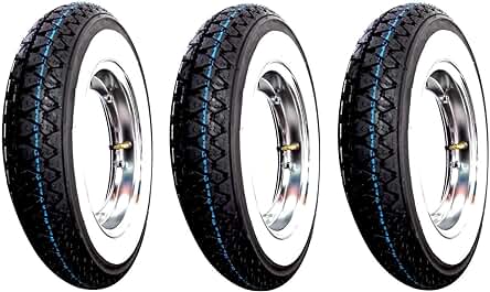 Nuevas ruedas completas para Vespa LML con tapacubos, neumáticos Kenda y llanta cromada.