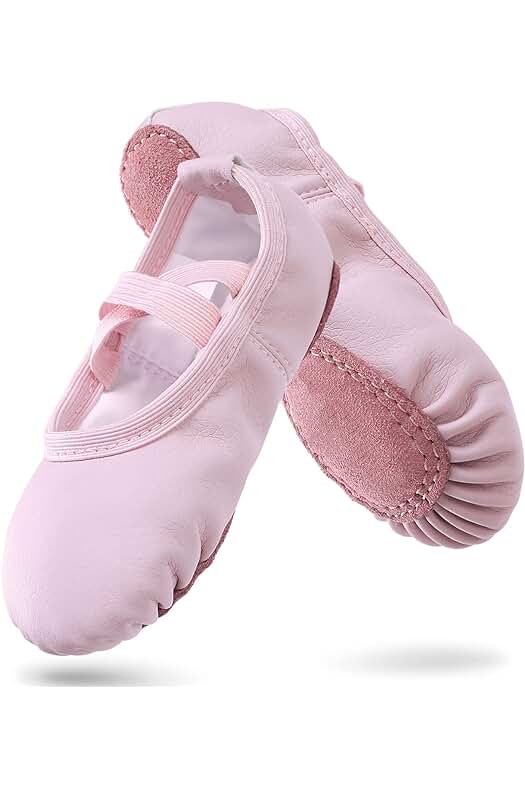 Nuevas Zapatillas de Ballet de Cuero para Niñas y Adultos en Tallas 20-40.