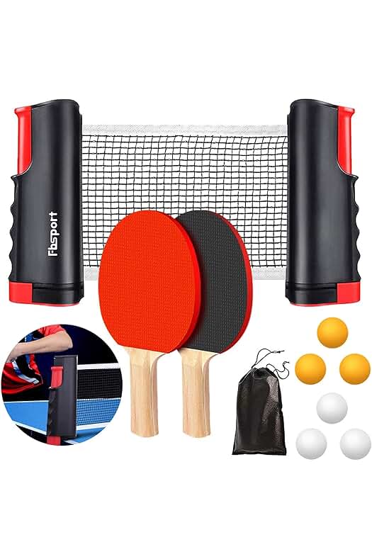 Nuevo  Conjunto de Ping Pong Profesional con Raquetas, Pelotas, Red y Bolsa de Transporte