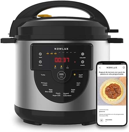 Olla Programable Eléctrica NEWLUX - Chef Pot V170: Funciones avanzadas, potencia y versatilidad en una sola olla.