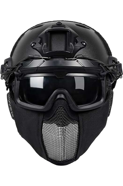 OneTigris Casco de Airsoft Mich 2000 con máscara y gafas para Airsoft y Paintball