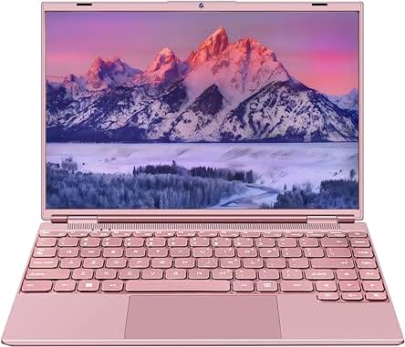 Ordenador portátil Rosa AOCWEI de 14 pulgadas con 8GB DDR4, 256GB SSD y WiFi dual.