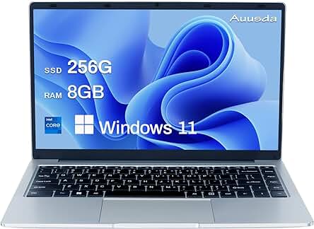 Ordenador portátil Windows 11Pro de 14,1 Pulgadas con 8GB de RAM y 256GB de SSD ROM