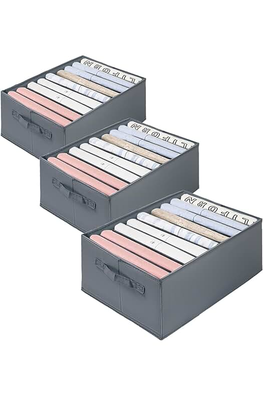Organizador de Armario Plegable - Set de 3 Piezas para Almacenar Ropa y Accesorios