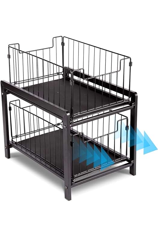 Organizador de Cocina con Cestas Deslizantes en 2 Niveles - Solución de Almacenamiento Eficiente