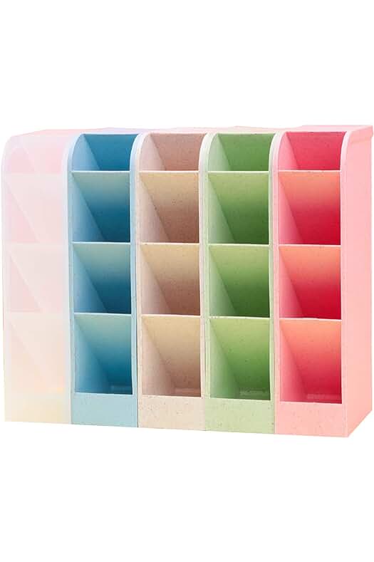 Organizador de escritorio: 5 piezas para lápices y bolígrafos con múltiples funciones.