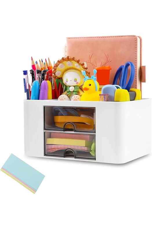 Organizador de Escritorio MXTIMWAN con Compartimentos y Cajones para Hogar, Oficina y Escuela.