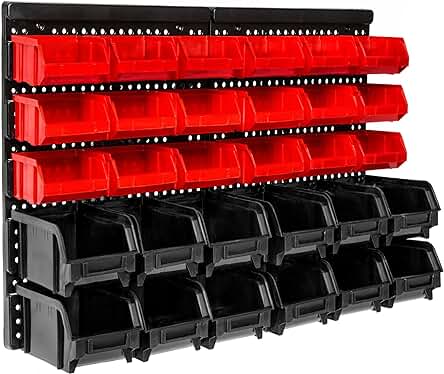 Organizador de Herramientas para Pared: Cajas de Almacenaje de 31 piezas TecTake.