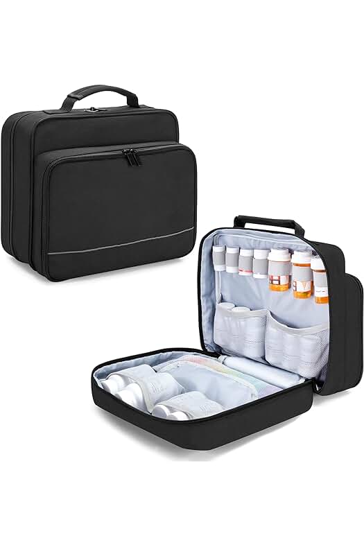 Organizador de medicamentos: Compacto y práctico estuche para medicamentos, ideal para viajes.