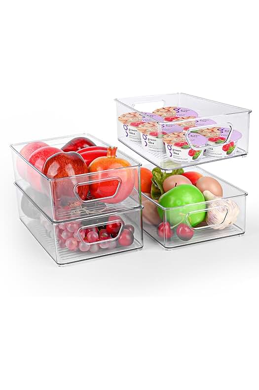 Organizador de Nevera Transparente y Apilable para Cocina y Refrigerador (4PCS)