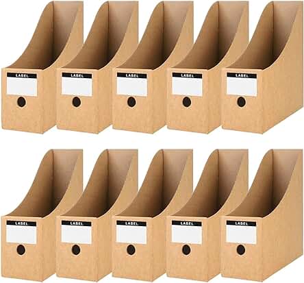 Organizador de papel kraft para escritorio: 10 unidades de revistero archivador de alta calidad.