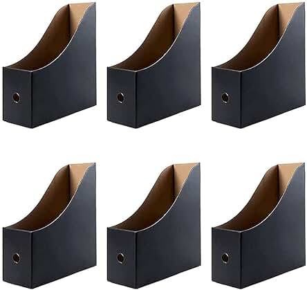 Organizador de Revistas Negro con 6 Compartimentos - Solución de Almacenamiento Elegante y Funcional