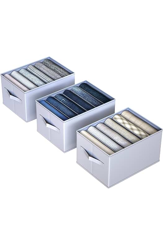 Organizador de Ropa para Armario: Juego de 3 Cajas de Almacenamiento Plegables de Tela