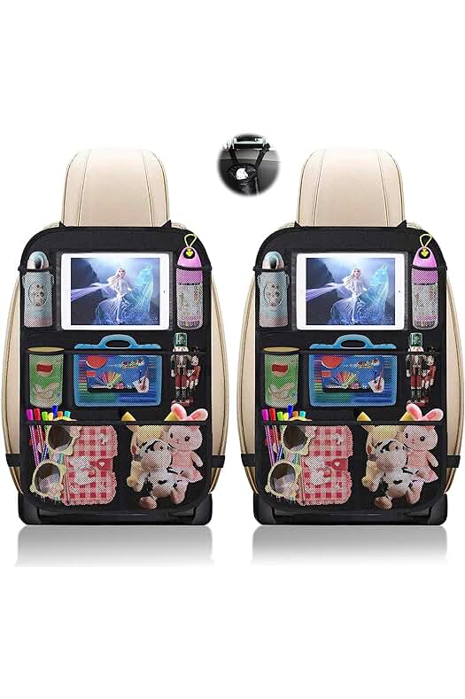Organizador para Coche Impermeable con 8 Bolsillos y Soporte para iPad Tablet