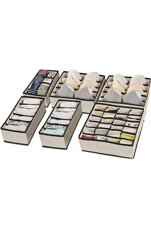Organizadores de Cajones para Ropa Interior: Almacenamiento Plegable para Calcetines, Bufandas y Sujetadores