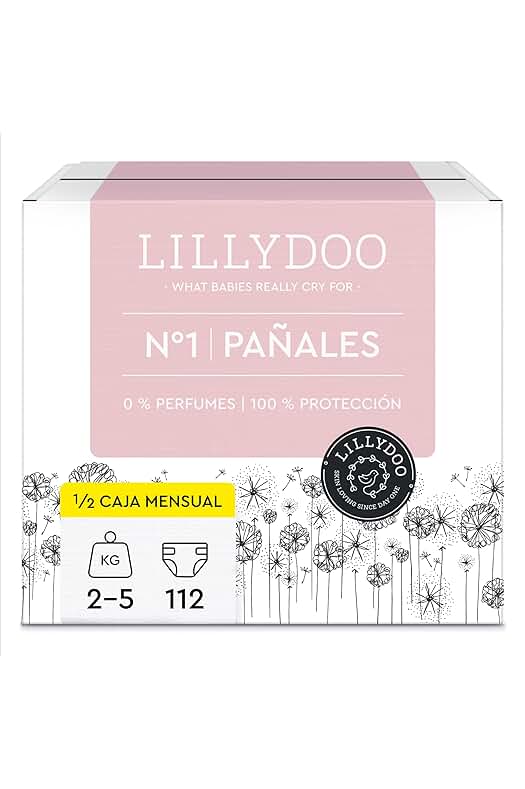 Pañales hipoalergénicos para recién nacidos: caja de medio mes con 112 unidades (tamaño 1)