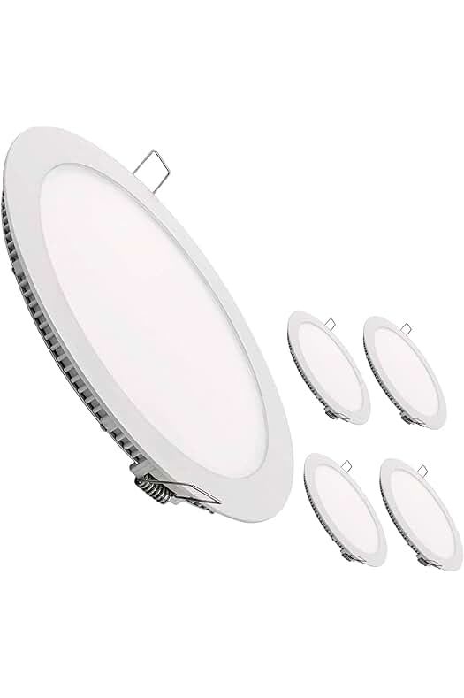 Pack 5x Downlight LED Panel Redondo Extraplano. 225mm, 20W. Blanco Frio (6500K). 1800 Lumenes. Corte Standard.